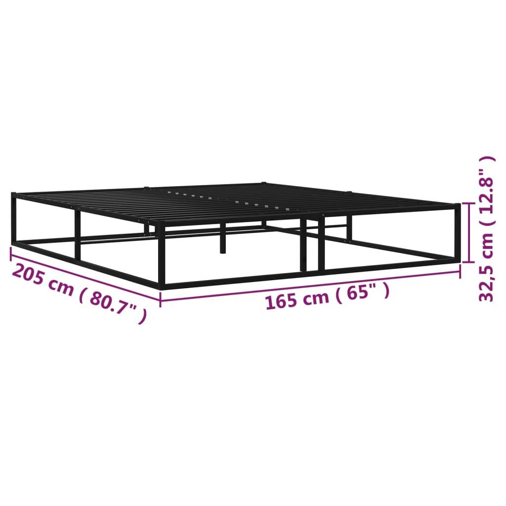 Bedframe metaal zwart 200x200 cm