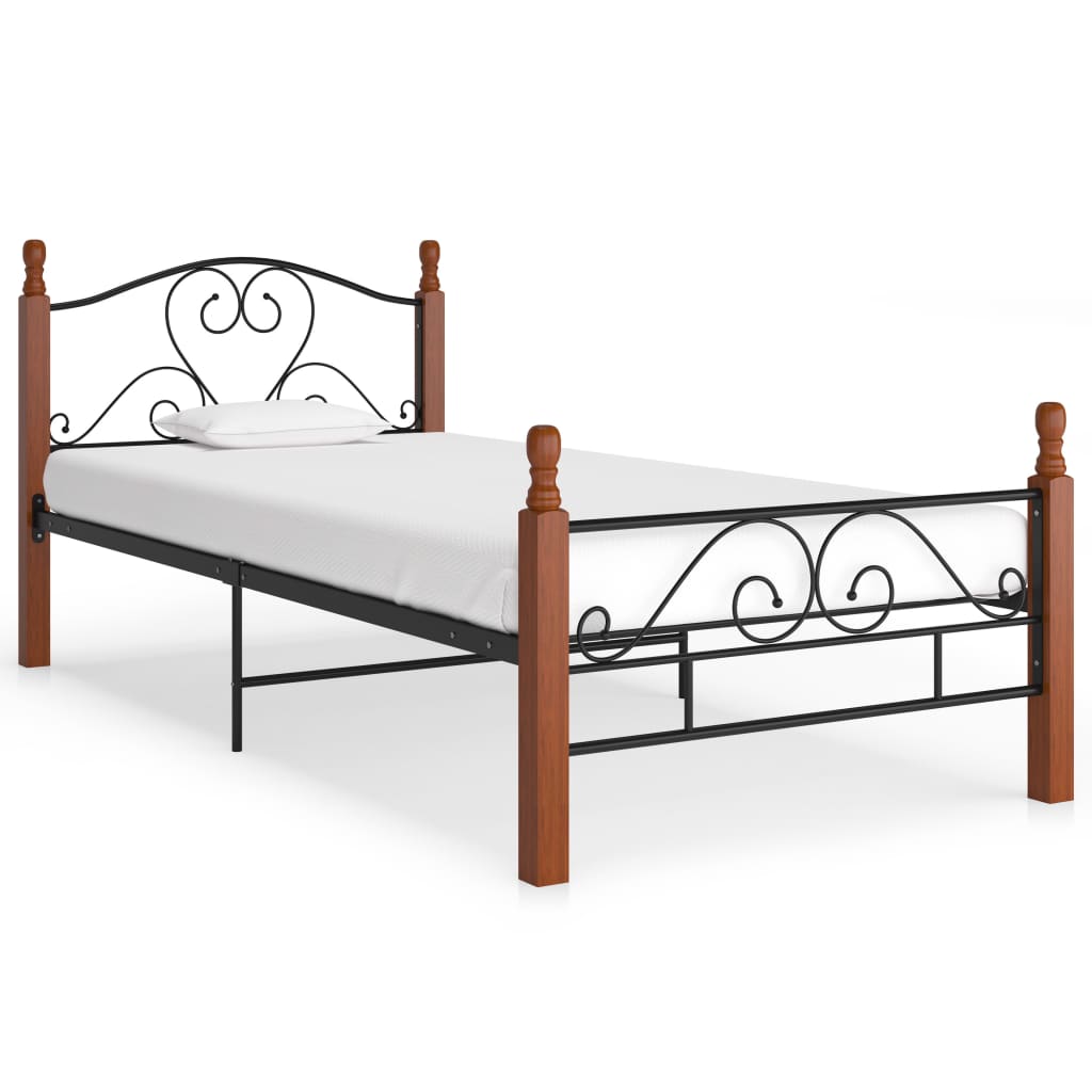 Bedframe metaal zwart 180x200 cm