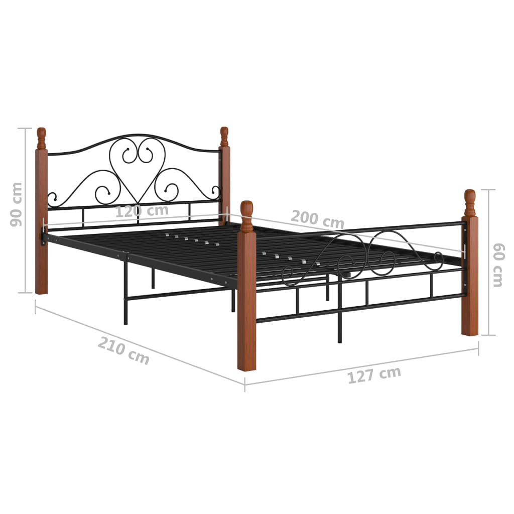 Bedframe metaal zwart 180x200 cm