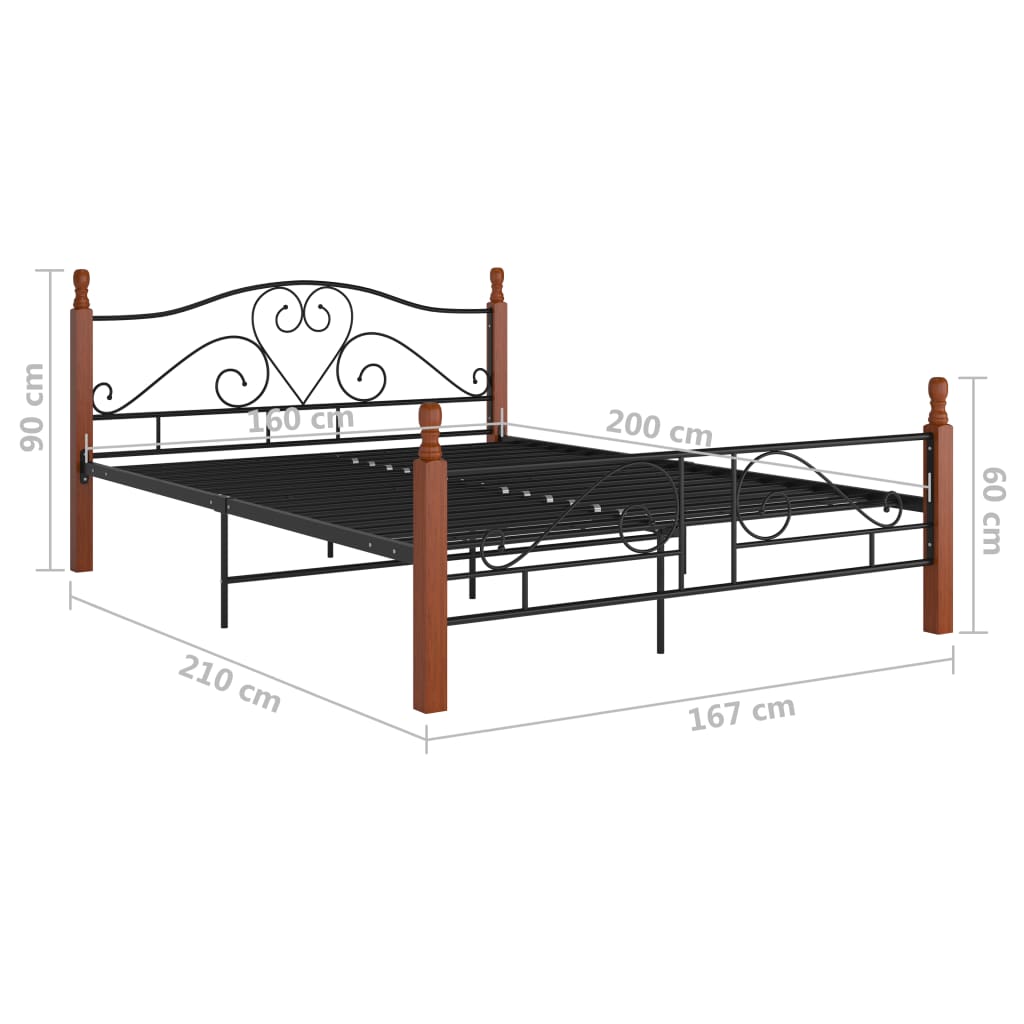 Bedframe metaal zwart 180x200 cm