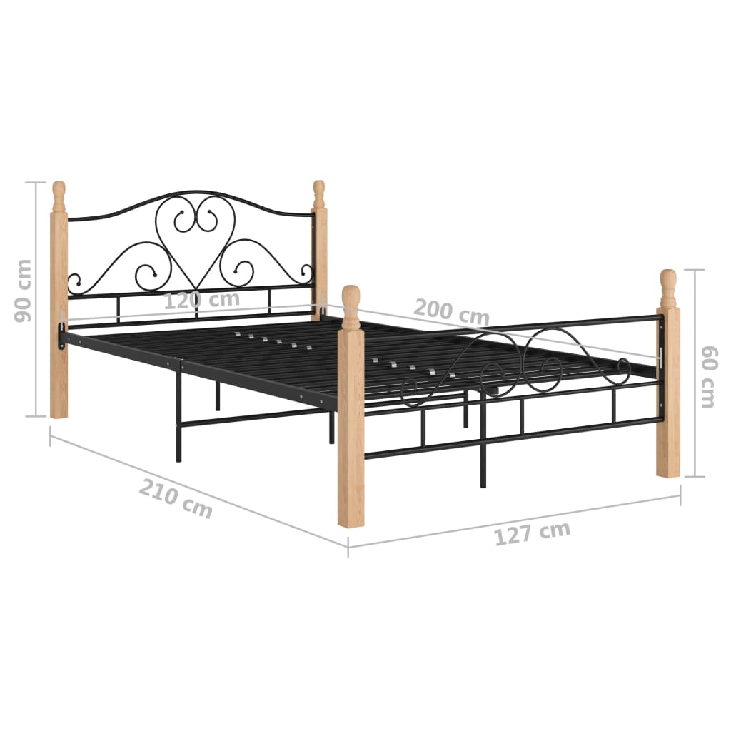 Bedframe metaal zwart 180x200 cm