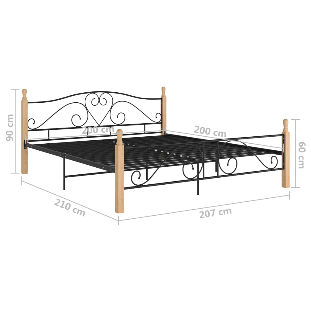 Bedframe metaal zwart 180x200 cm