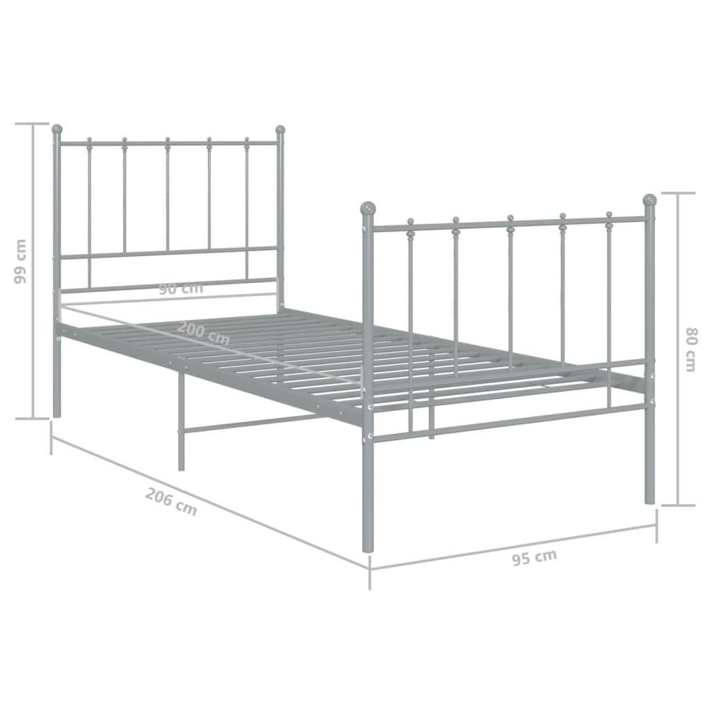 Bedframe metaal 100x200 cm