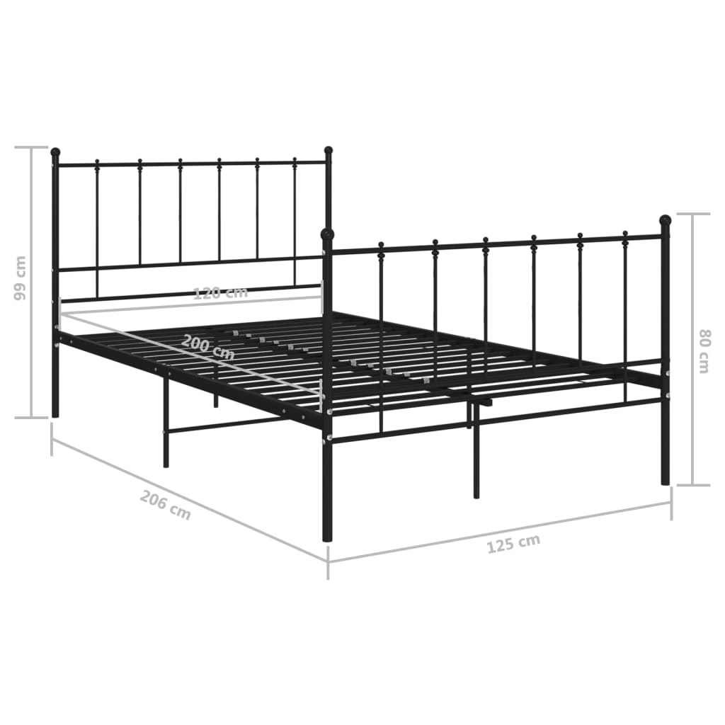 Bedframe metaal 140x200 cm