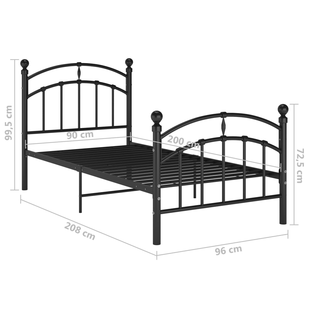 Bedframe metaal 100x200 cm