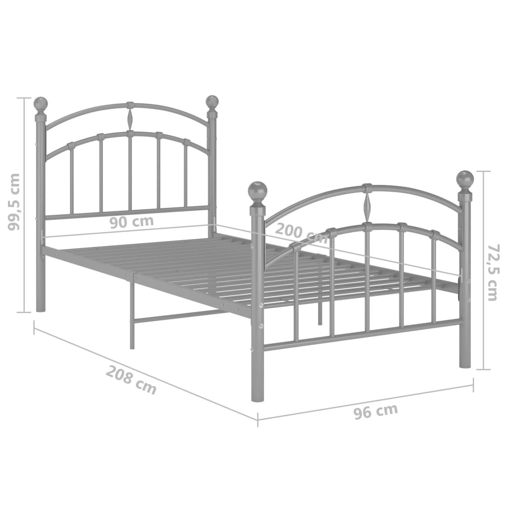 Bedframe metaal 100x200 cm