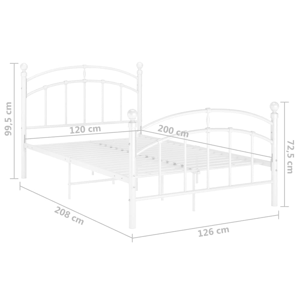 Bedframe metaal 100x200 cm