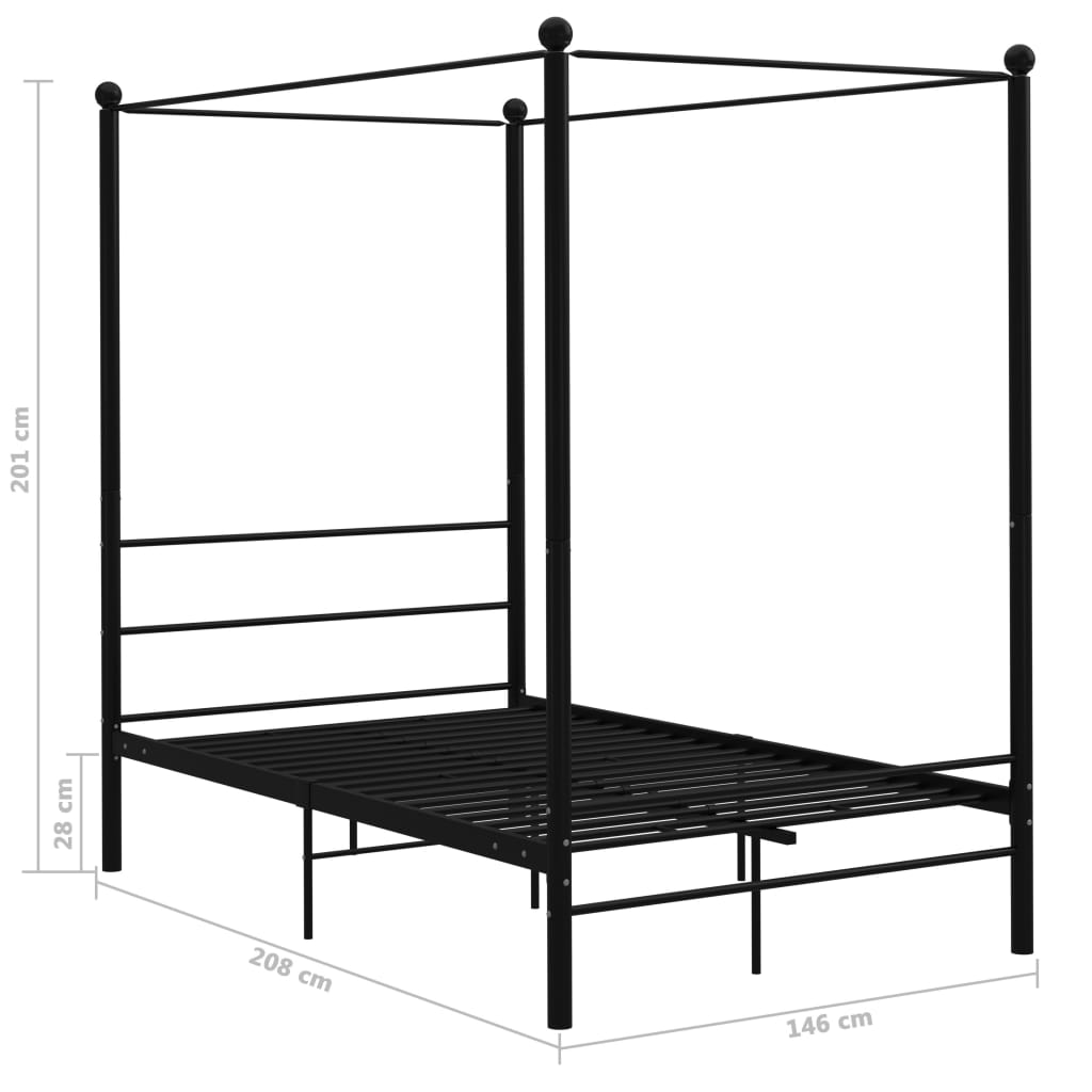 Hemelbedframe metaal 140x200 cm