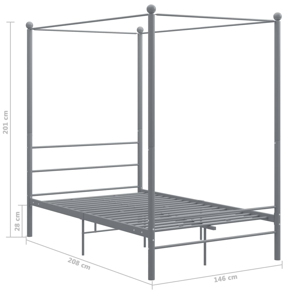 Hemelbedframe metaal 140x200 cm