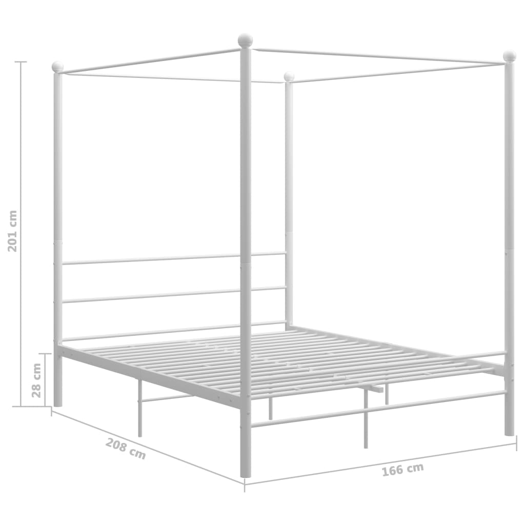 Hemelbedframe metaal 140x200 cm