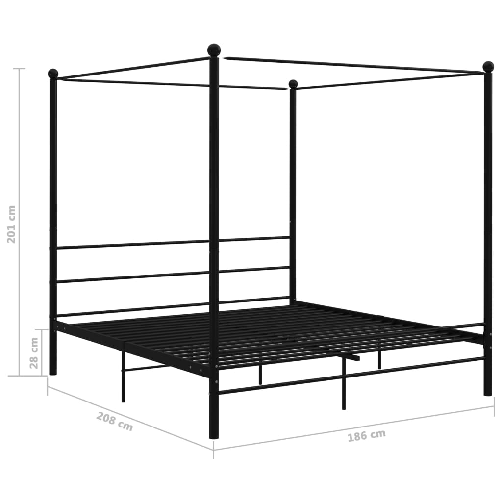 Hemelbedframe metaal 140x200 cm