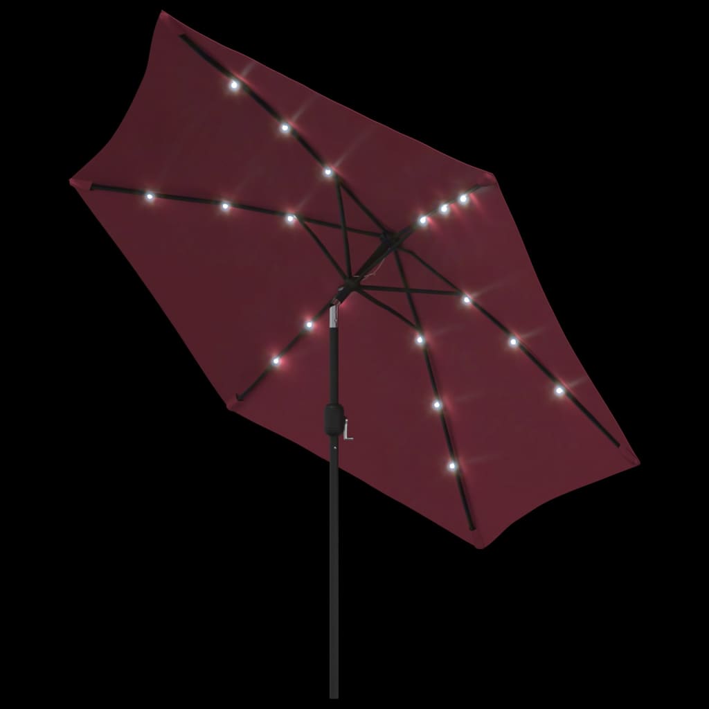 Parasol met LED-verlichting en stalen paal 300 cm