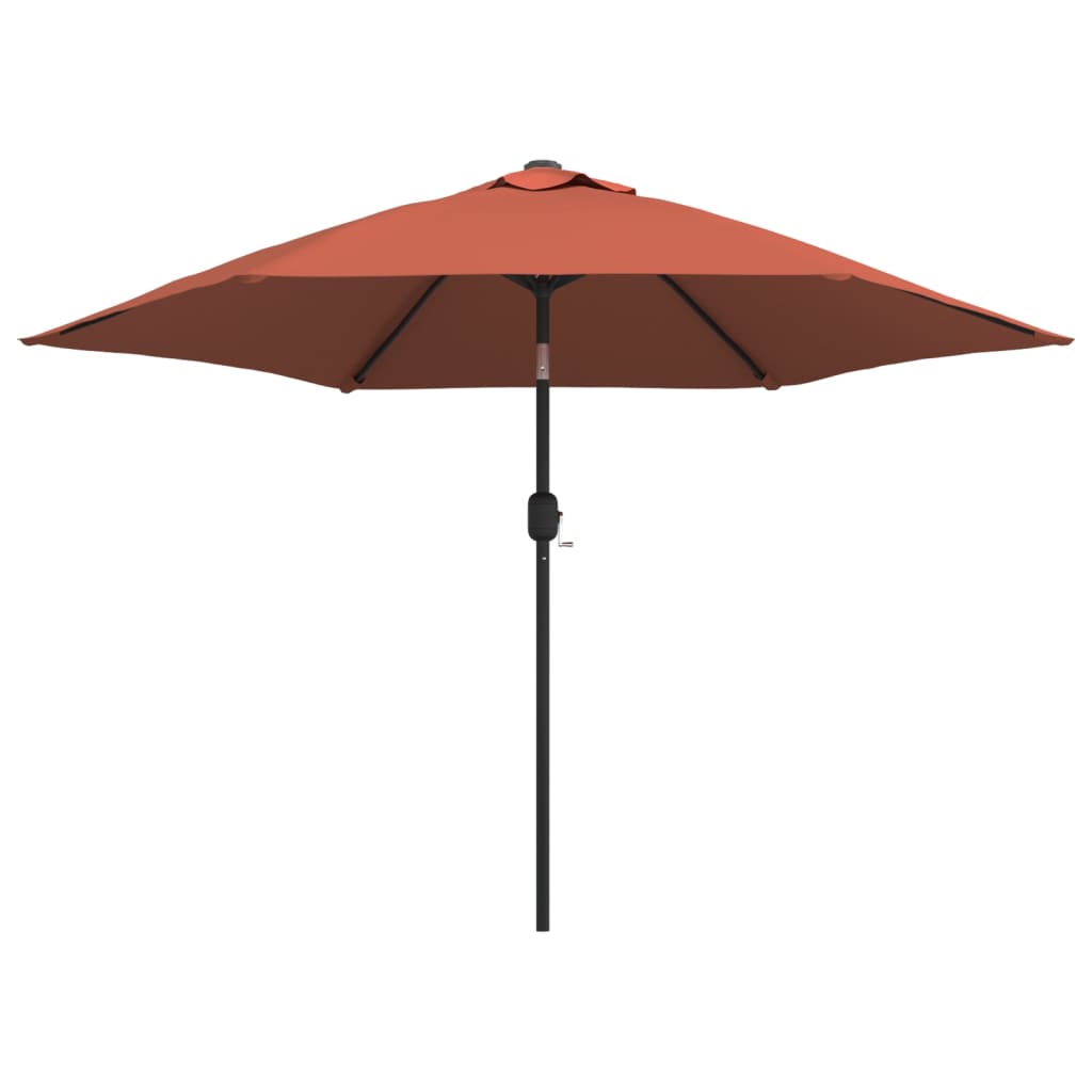 Parasol met LED-verlichting en stalen paal 300 cm