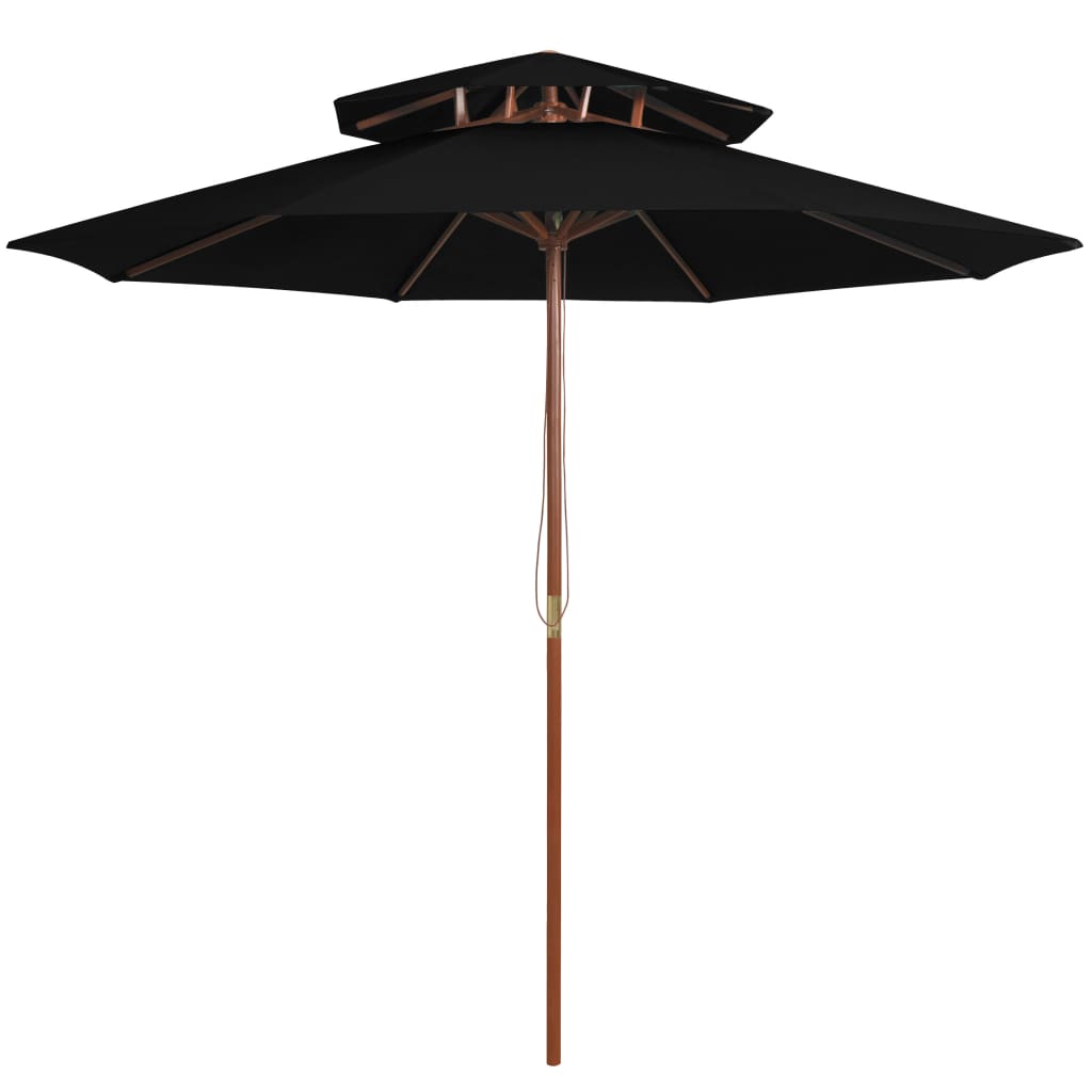 Parasol dubbeldekker met houten paal 270 cm