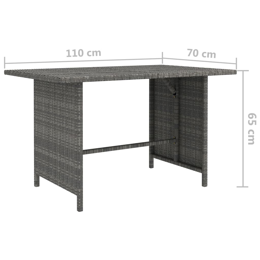 Tuintafel 110x70x65 cm poly rattan