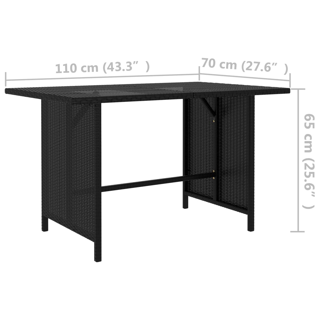 Tuintafel 110x70x65 cm poly rattan