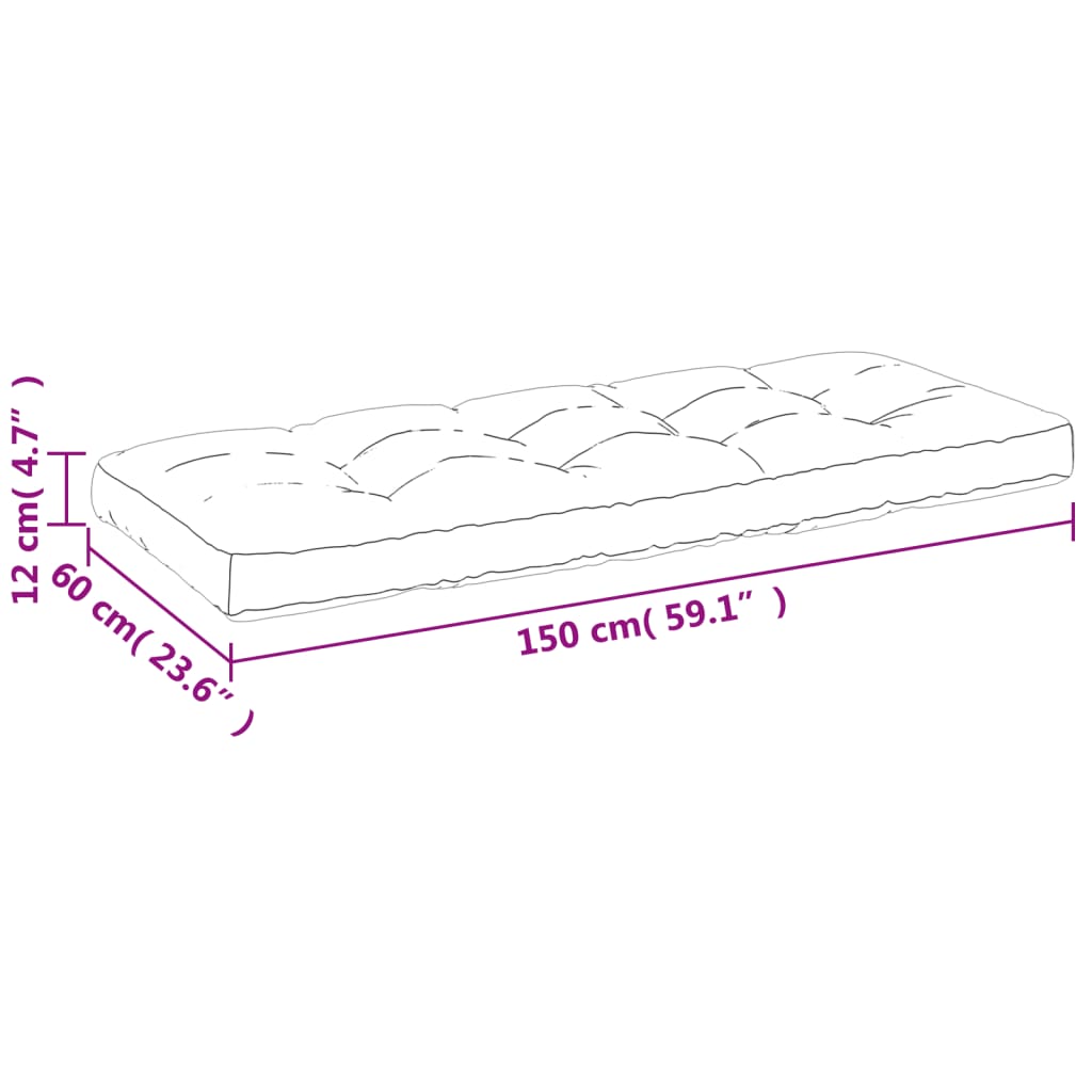 Palletkussens 2 st stof crèmekleurig