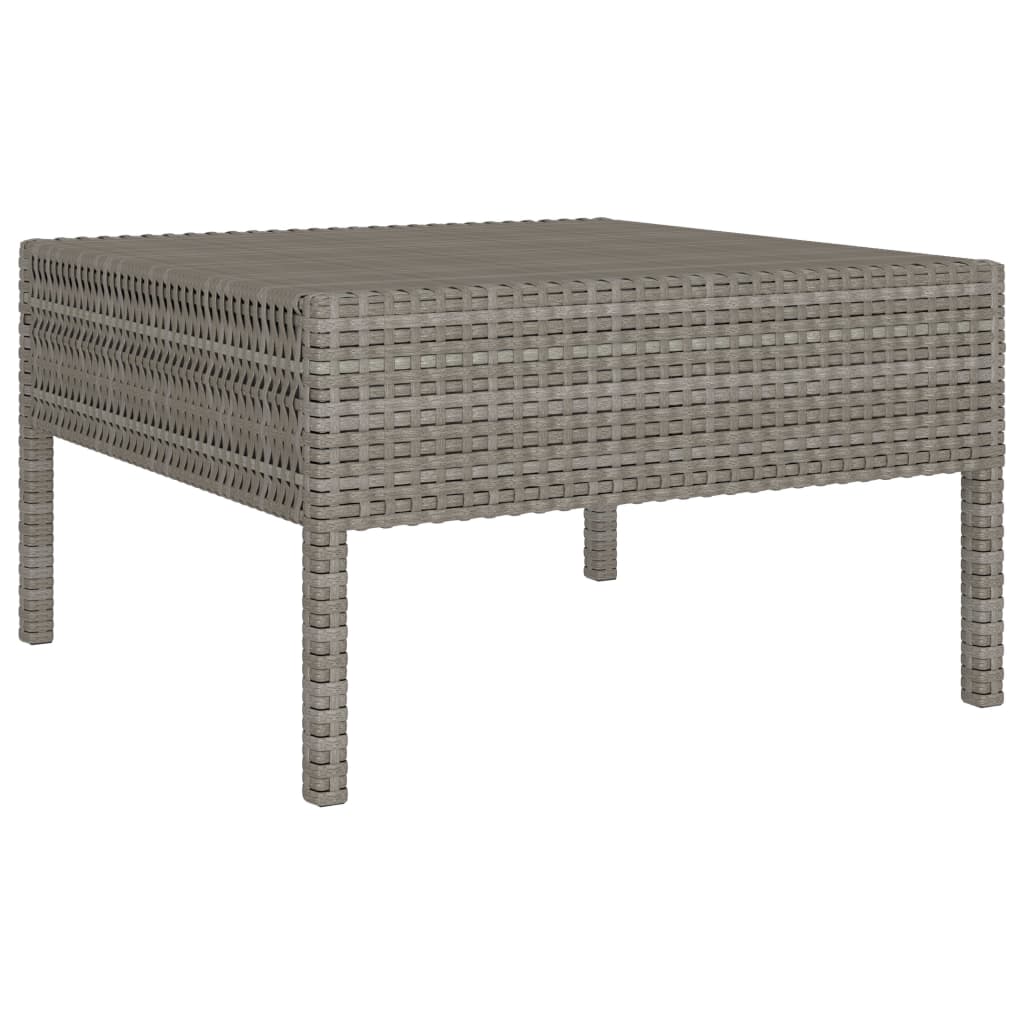 10-delige Loungeset met kussens poly rattan zwart