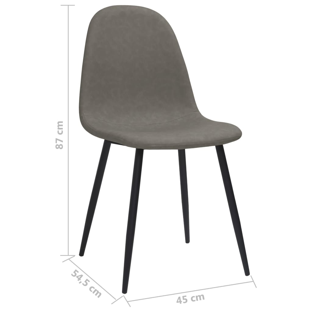 Eetkamerstoelen 2 st 45x53,5x83 cm kunstleer