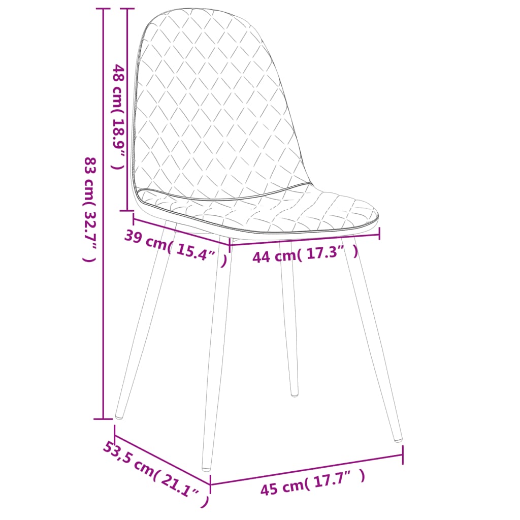 Eetkamerstoelen 6 st fluweel