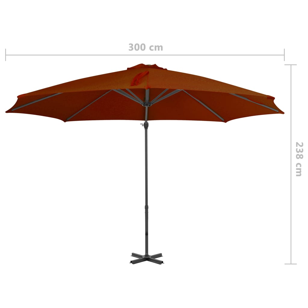 Zweefparasol met aluminium paal 300 cm zandkleurig