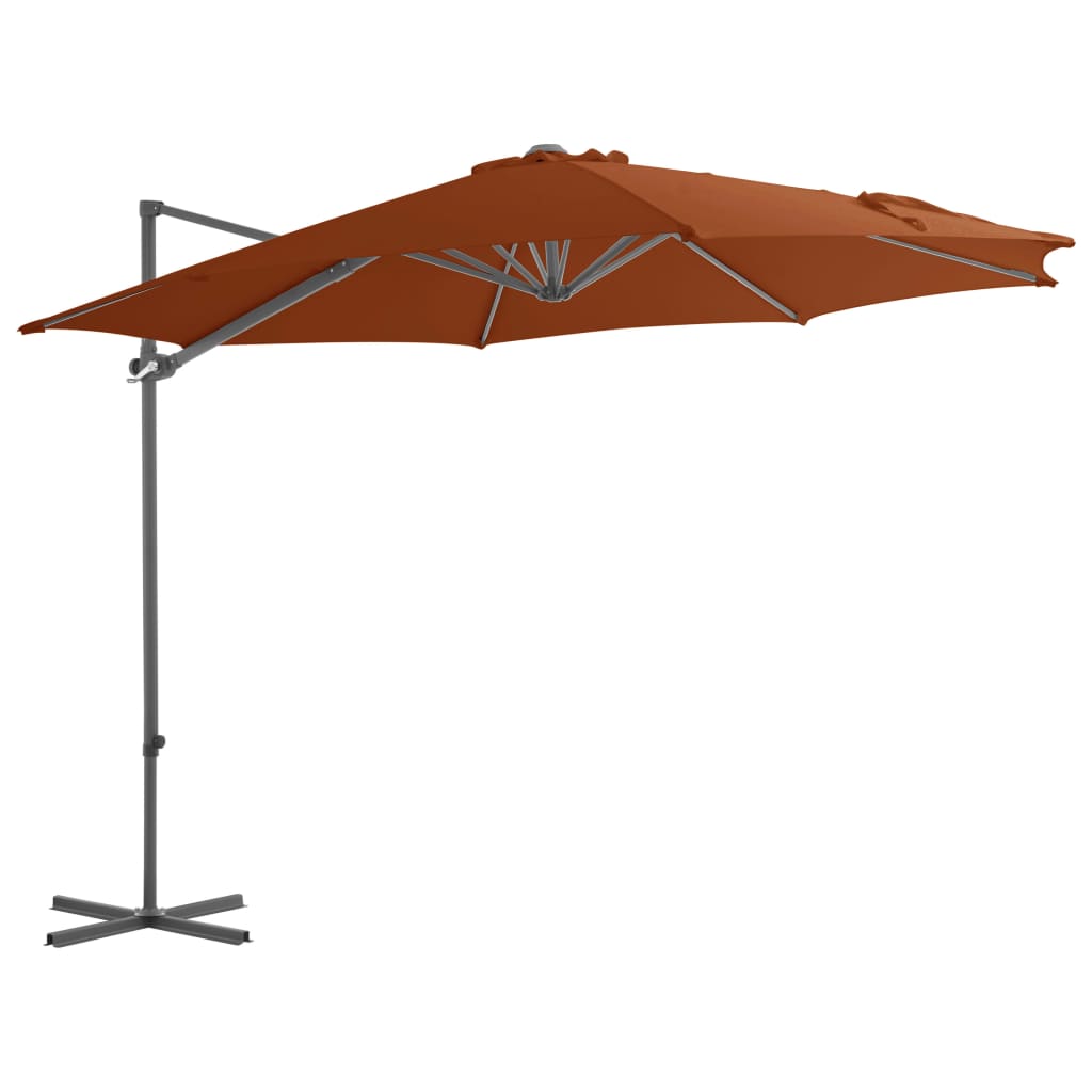 Zweefparasol met stalen paal 250x250 cm terracottakleurig