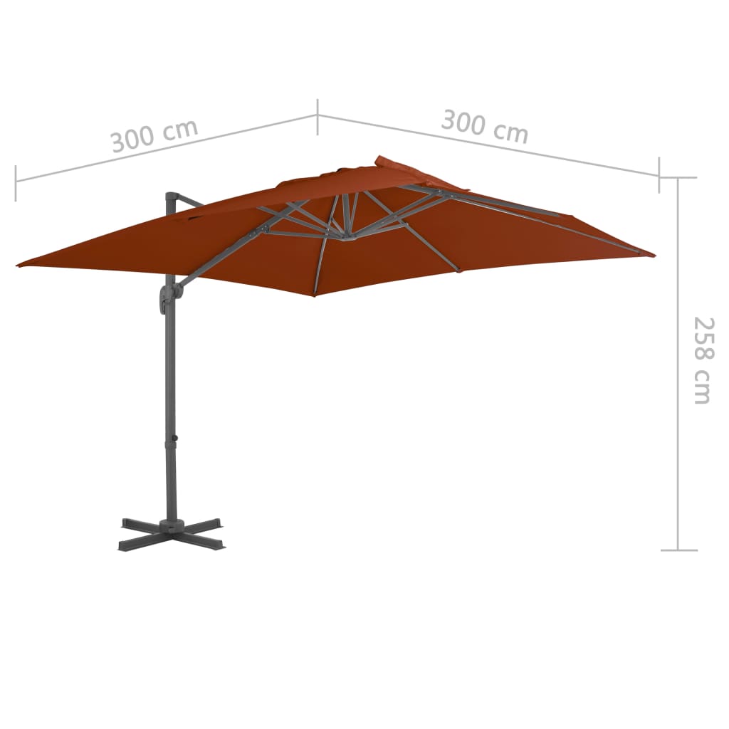 Zweefparasol met aluminium paal 400x300 cm groen