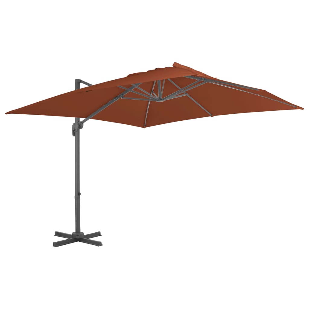 Zweefparasol met aluminium paal 400x300 cm groen