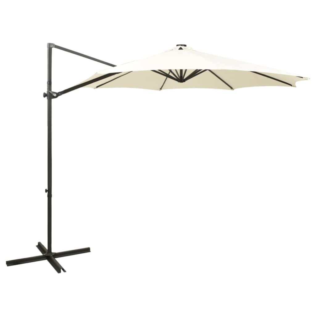 Zweefparasol met paal en LED-verlichting 300 cm terracottakleur