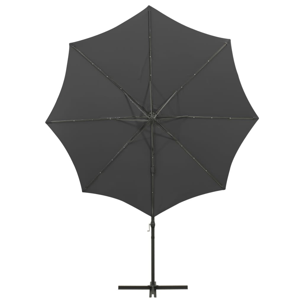 Zweefparasol met paal en LED-verlichting 300 cm terracottakleur