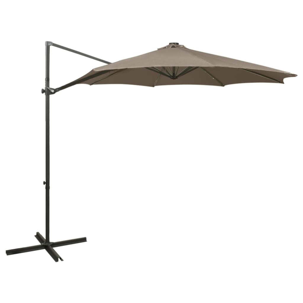 Zweefparasol met paal en LED-verlichting 300 cm terracottakleur