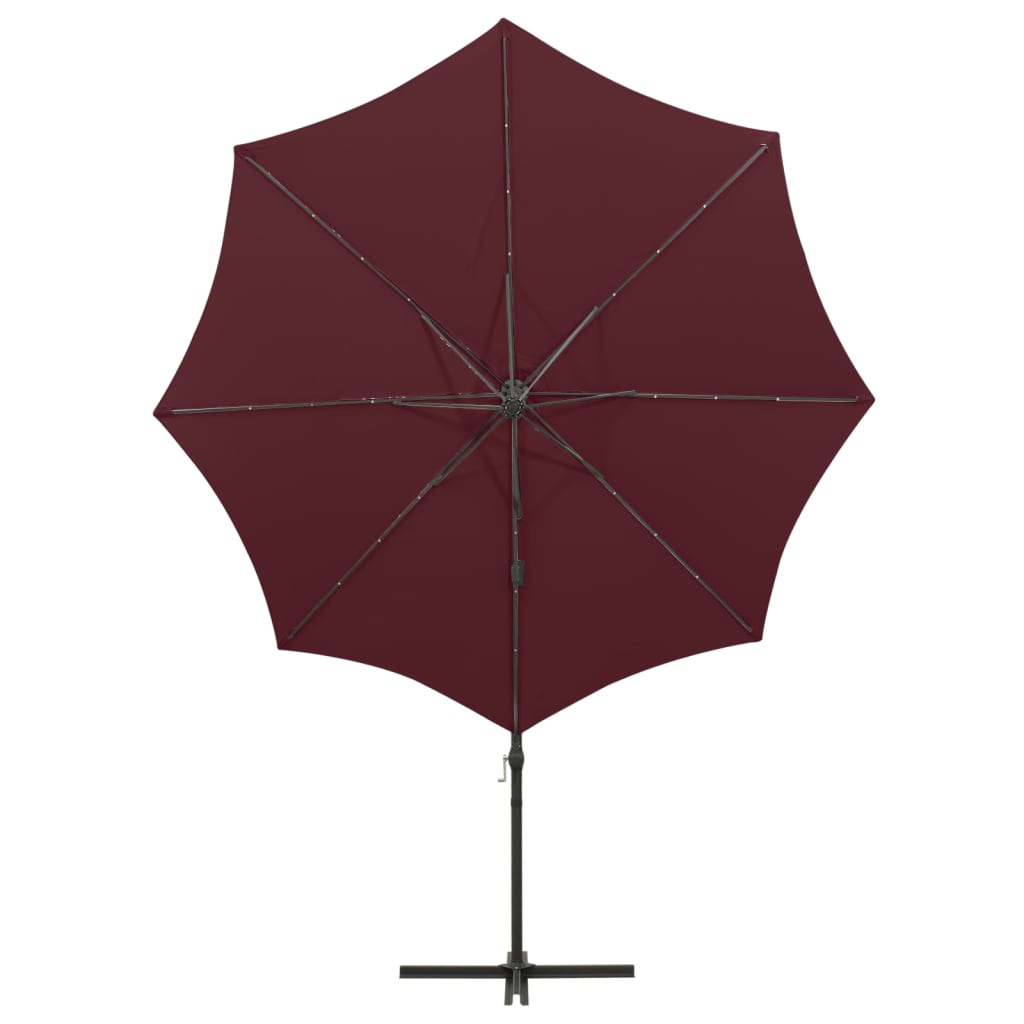 Zweefparasol met paal en LED-verlichting 300 cm terracottakleur