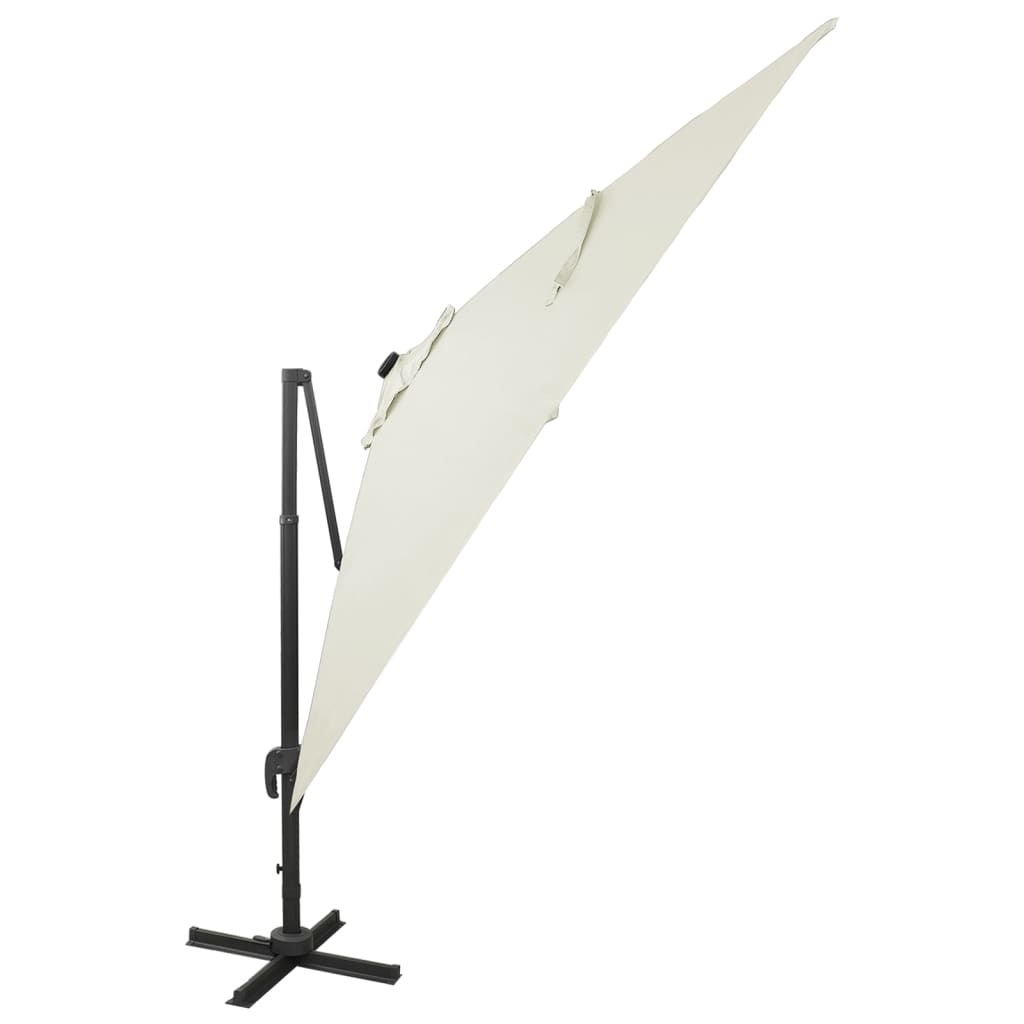 Zweefparasol met paal en LED-verlichting 300 cm