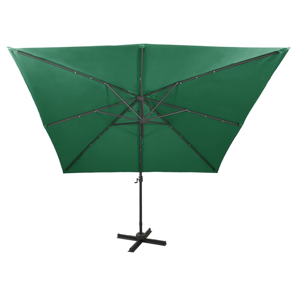 Zweefparasol met paal en LED-verlichting 300 cm