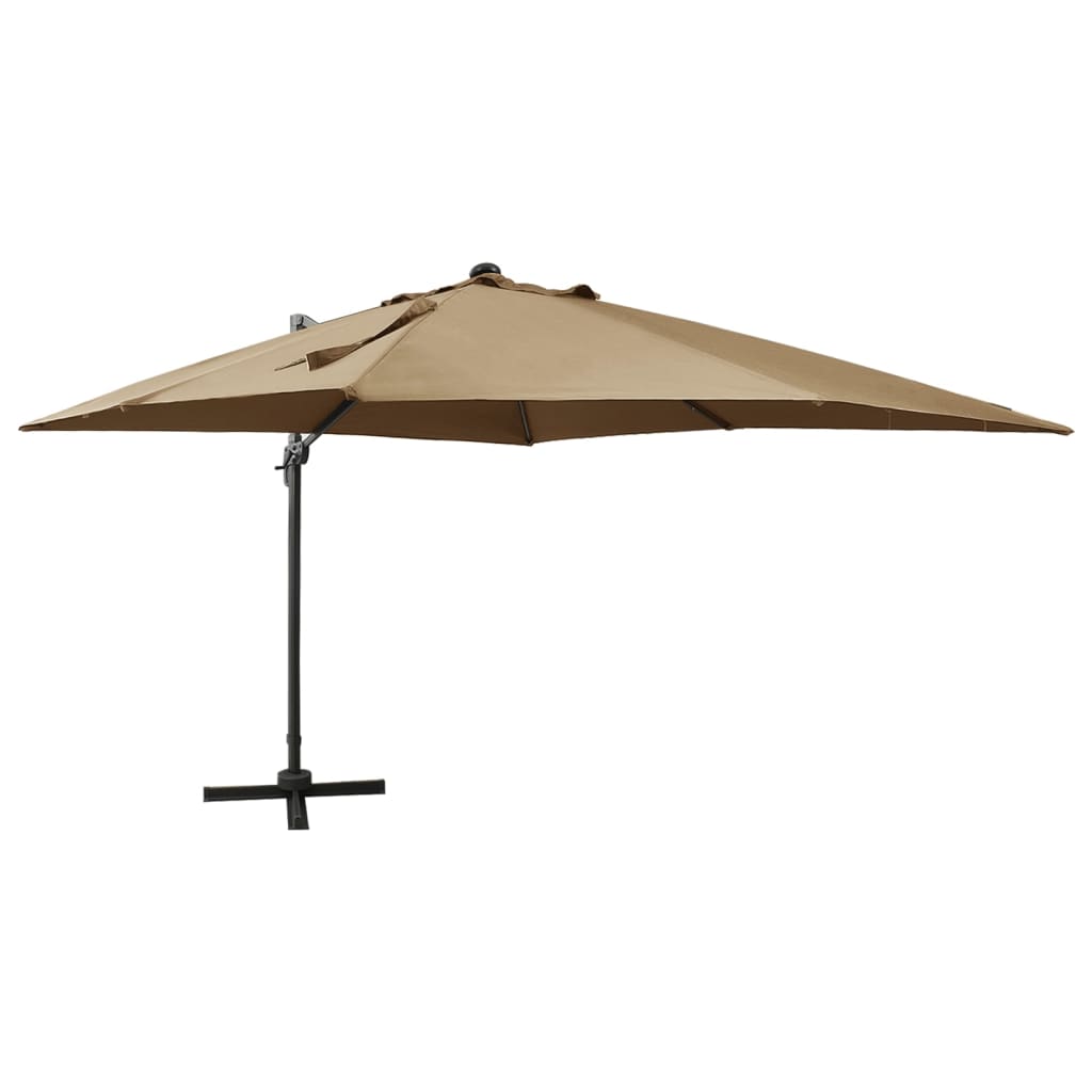 Zweefparasol met paal en LED-verlichting 300 cm