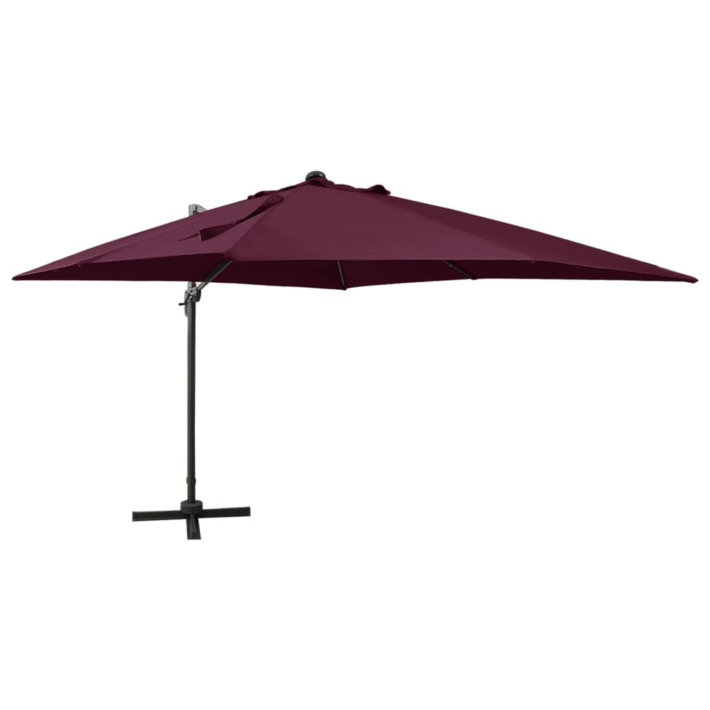 Zweefparasol met paal en LED-verlichting 300 cm