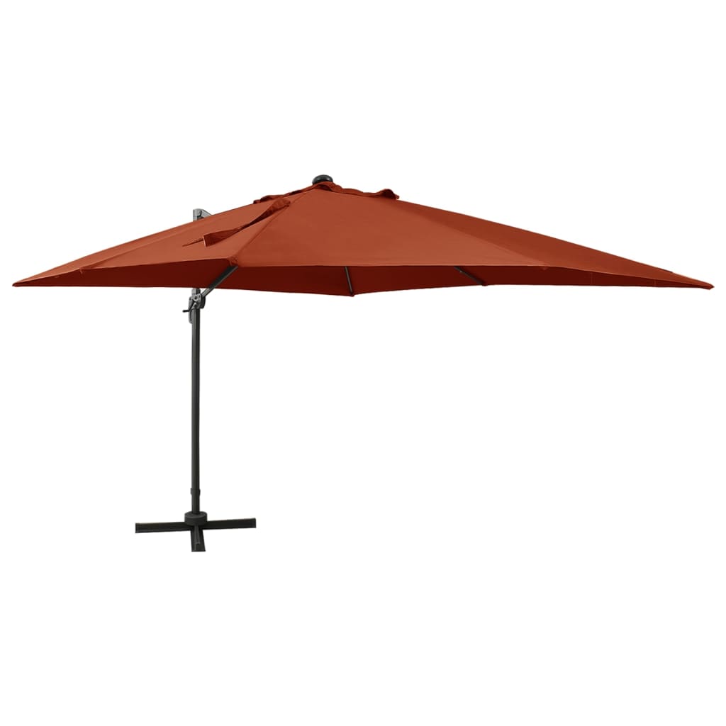 Zweefparasol met paal en LED-verlichting 300 cm