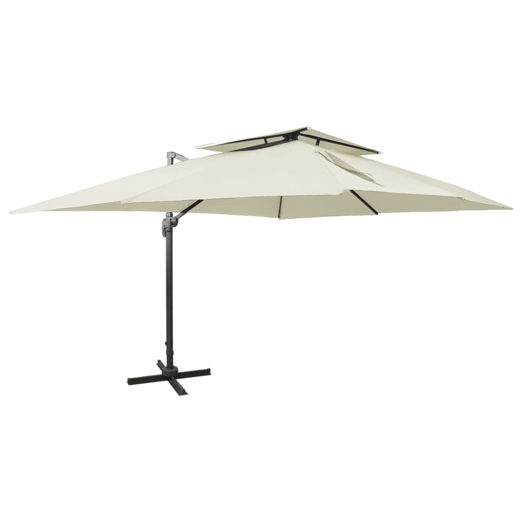 Zweefparasol met dubbel dak 300x300 cm antracietkleurig