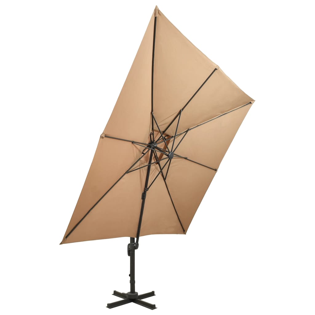 Zweefparasol met dubbel dak 300x300 cm terracottakleurig