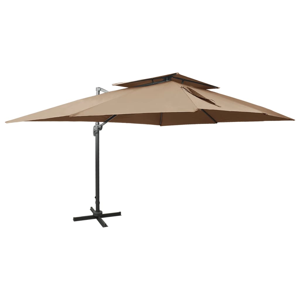 Zweefparasol met dubbel dak 300x300 cm antracietkleurig