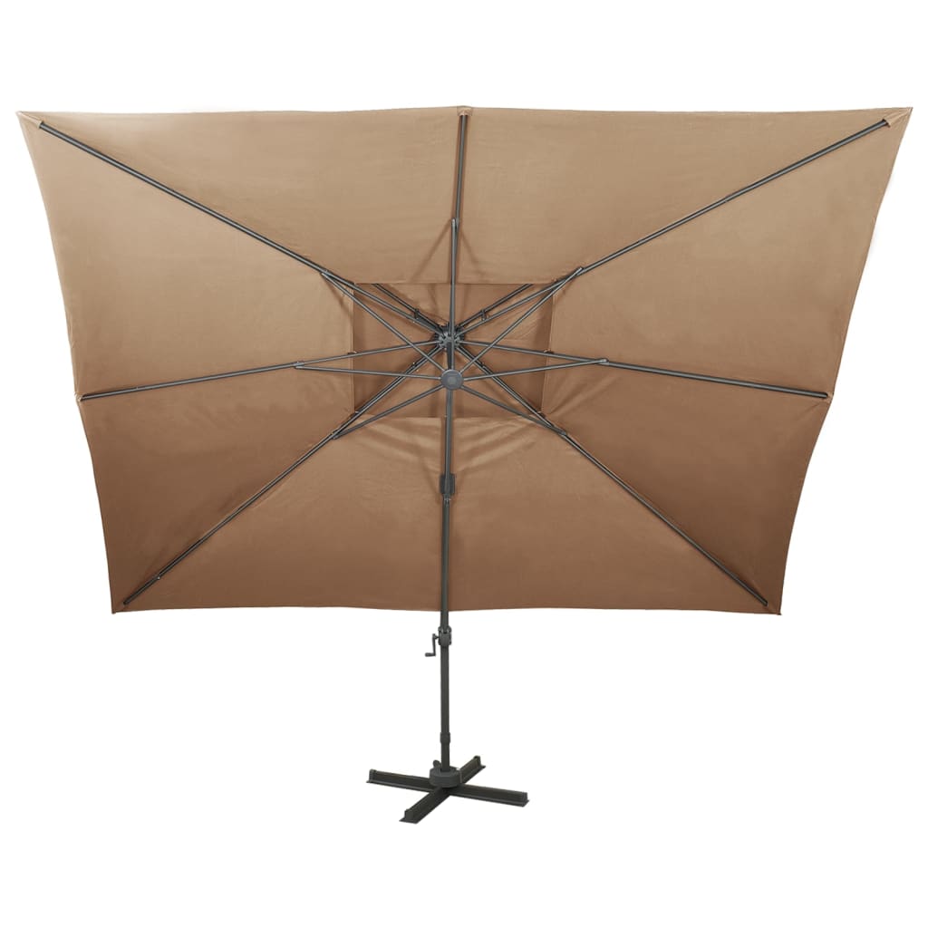 Zweefparasol met dubbel dak 300x300 cm antracietkleurig