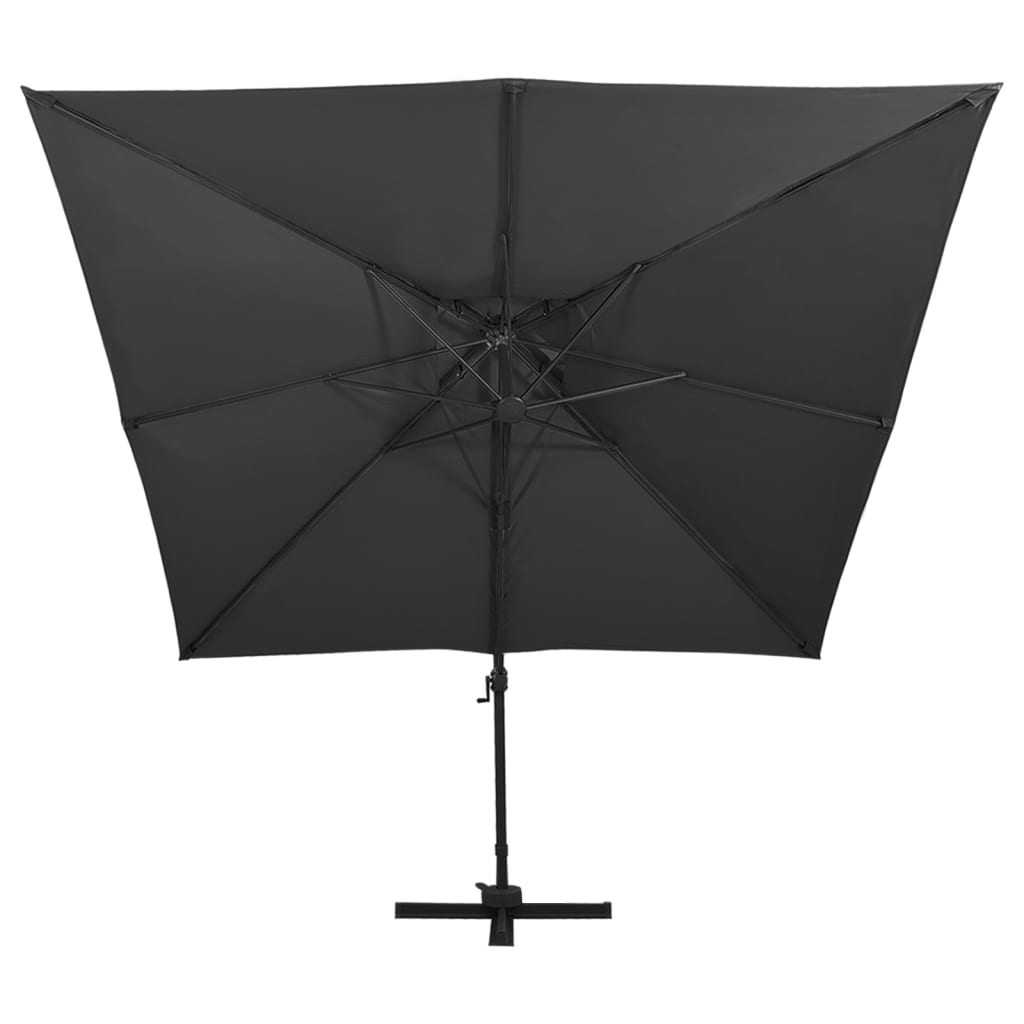 Zweefparasol met dubbel dak 400x300 cm groen