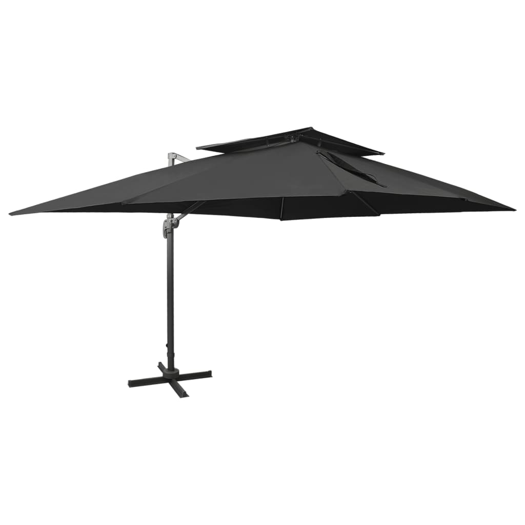 Zweefparasol met dubbel dak 300x300 cm antracietkleurig