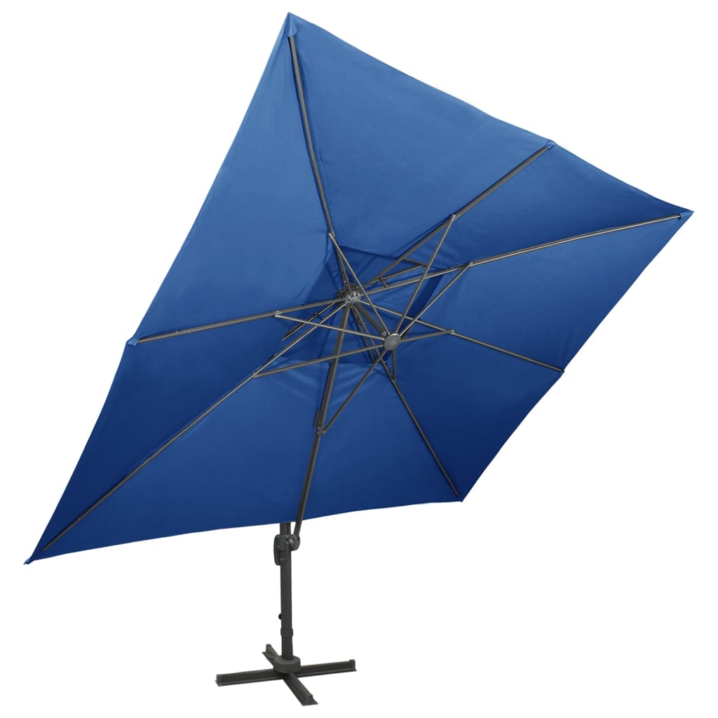 Zweefparasol met dubbel dak 400x300 cm groen