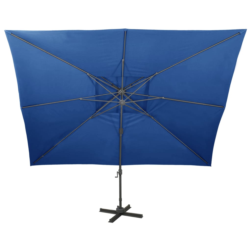 Zweefparasol met dubbel dak 300x300 cm zandwit