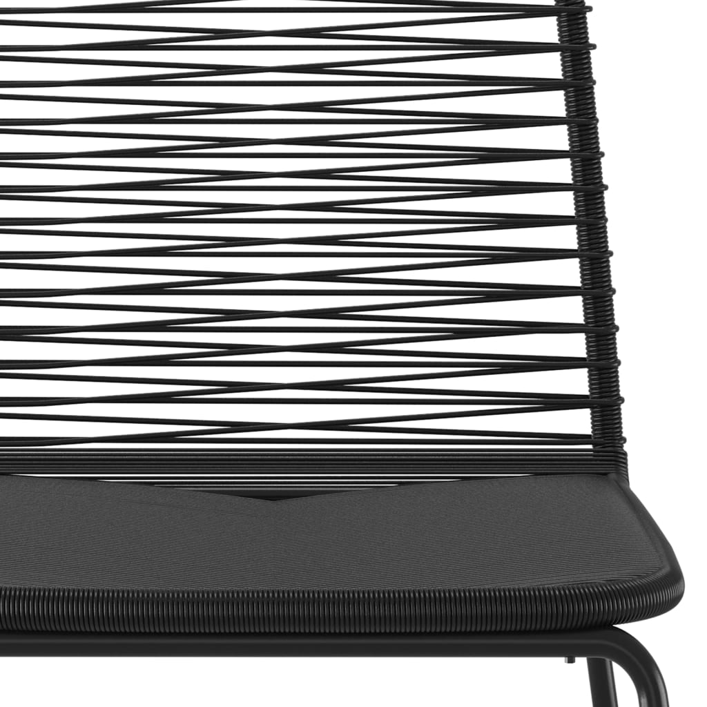 Tuinstoelen 6 st poly rattan zwart