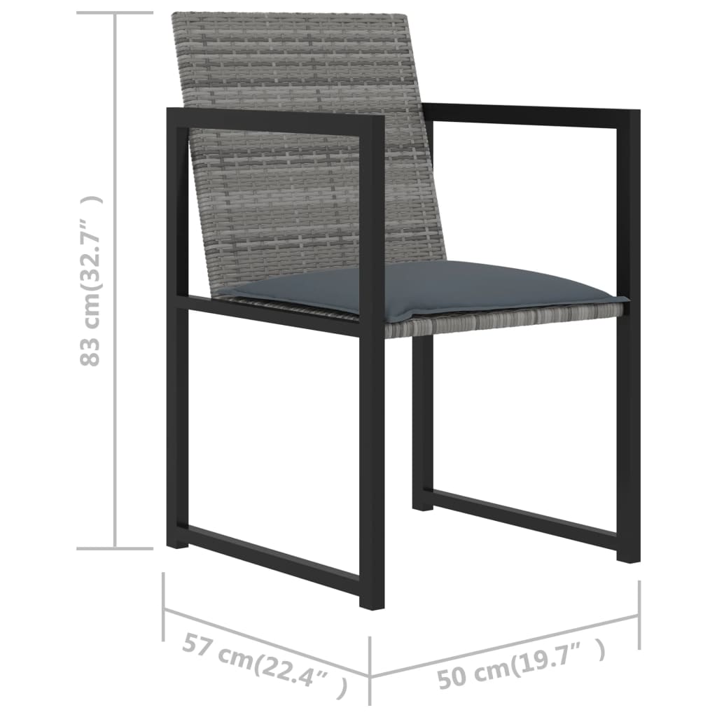 5-delige Tuinset met kussens poly rattan