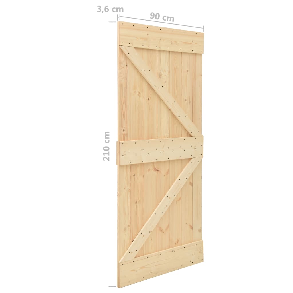 Schuifdeur met beslag 90x210 cm massief grenenhout