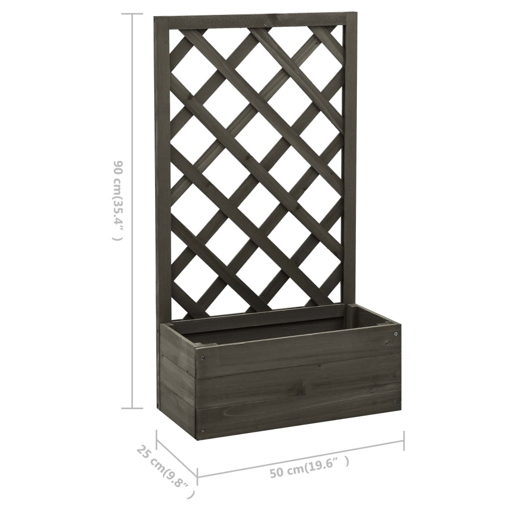 Latwerkplantenbak 50x25x90 cm massief vurenhout