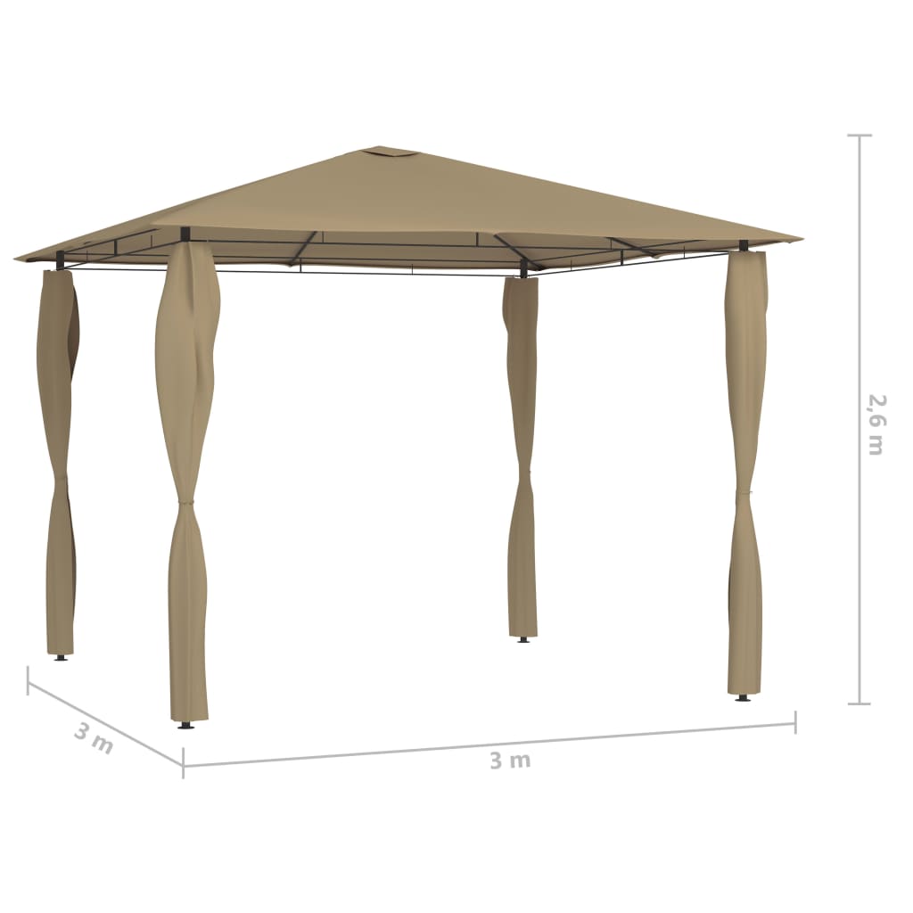 Prieel met paalhoezen 160 g/m² 3x4x2,6 m